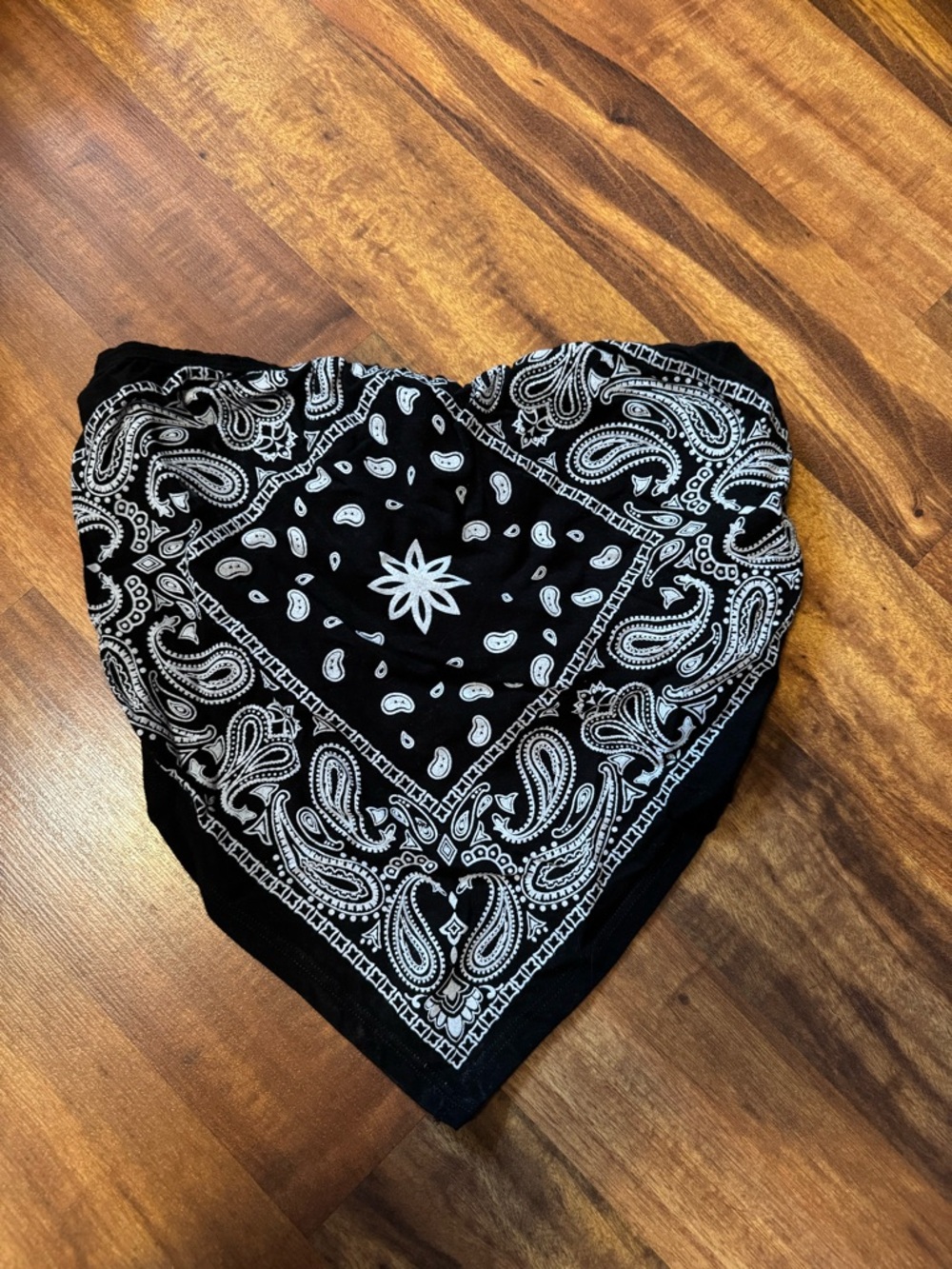Black Paisley Bandana Crop Top